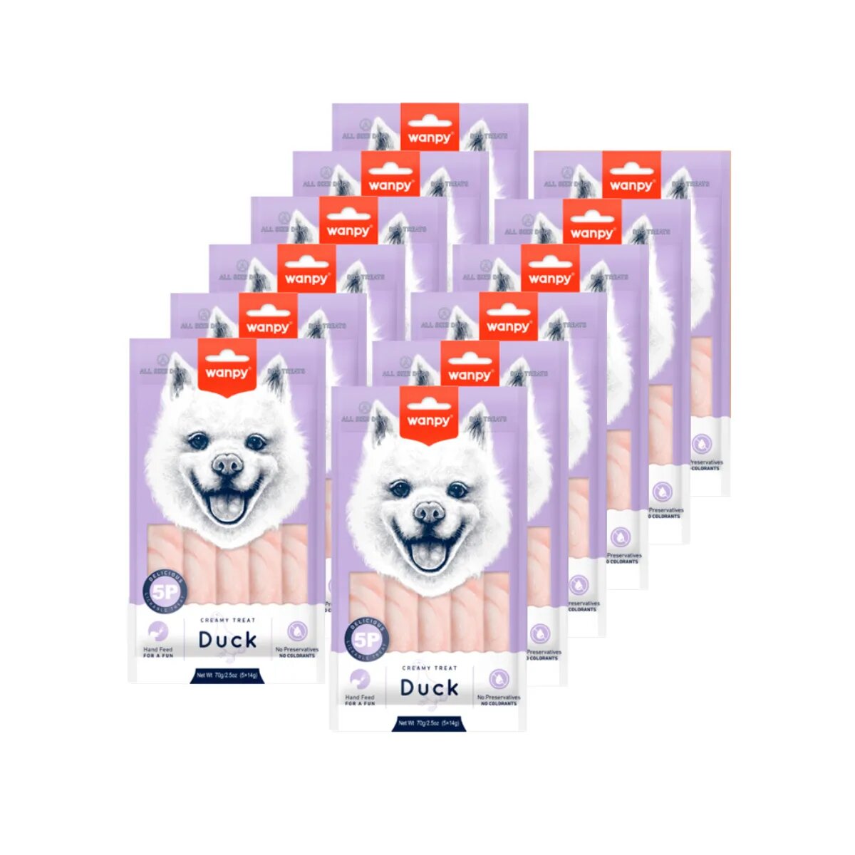 WANPY Creamy Treat XS-M Rață punguță recompense câini (piure) 70g