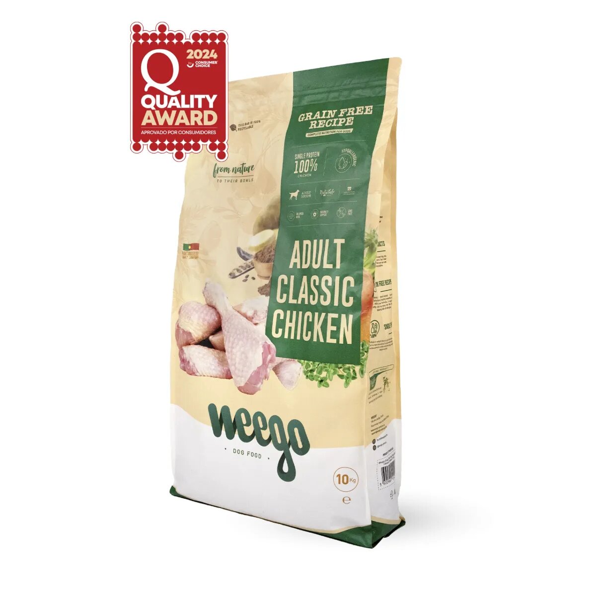 WEEGO Classic Chicken XS-XL Pui hrană uscată monoproteică fără cereale câini 10kg