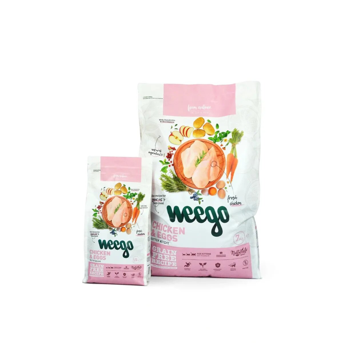 WEEGO Kitten Pui și Ou hrană uscată fără cereale pisici junior 7kg