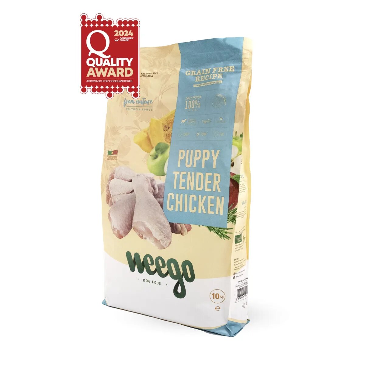 WEEGO Puppy Tender Chicken XS-XL Pui hrană uscată fără cereale câini junior 10kg