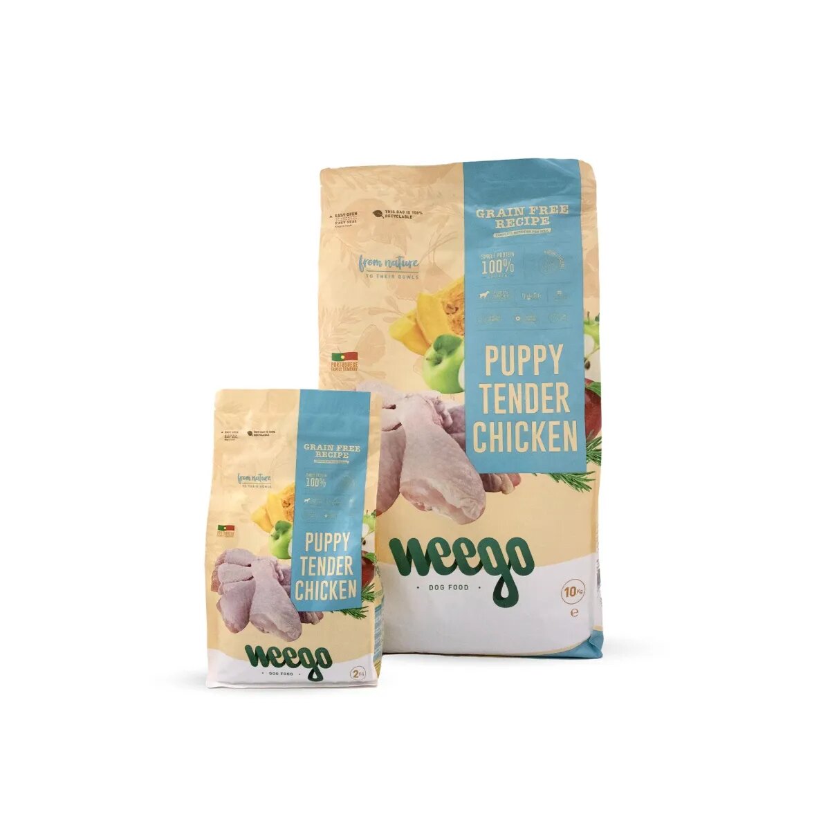 WEEGO Puppy Tender Chicken XS-XL Pui hrană uscată fără cereale câini junior 10kg