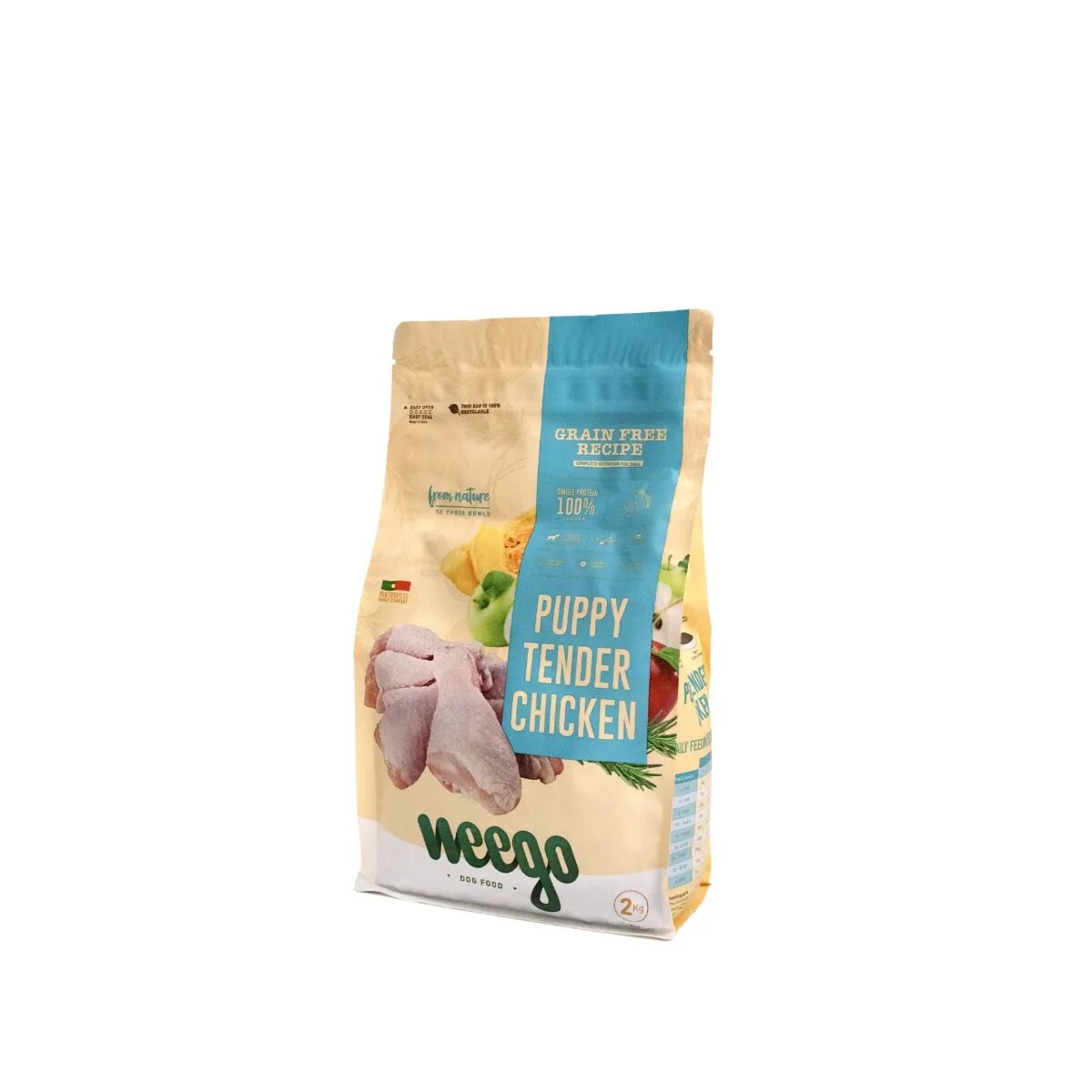 WEEGO Puppy Tender Chicken XS-XL Pui hrană uscată fără cereale câini junior 2kg
