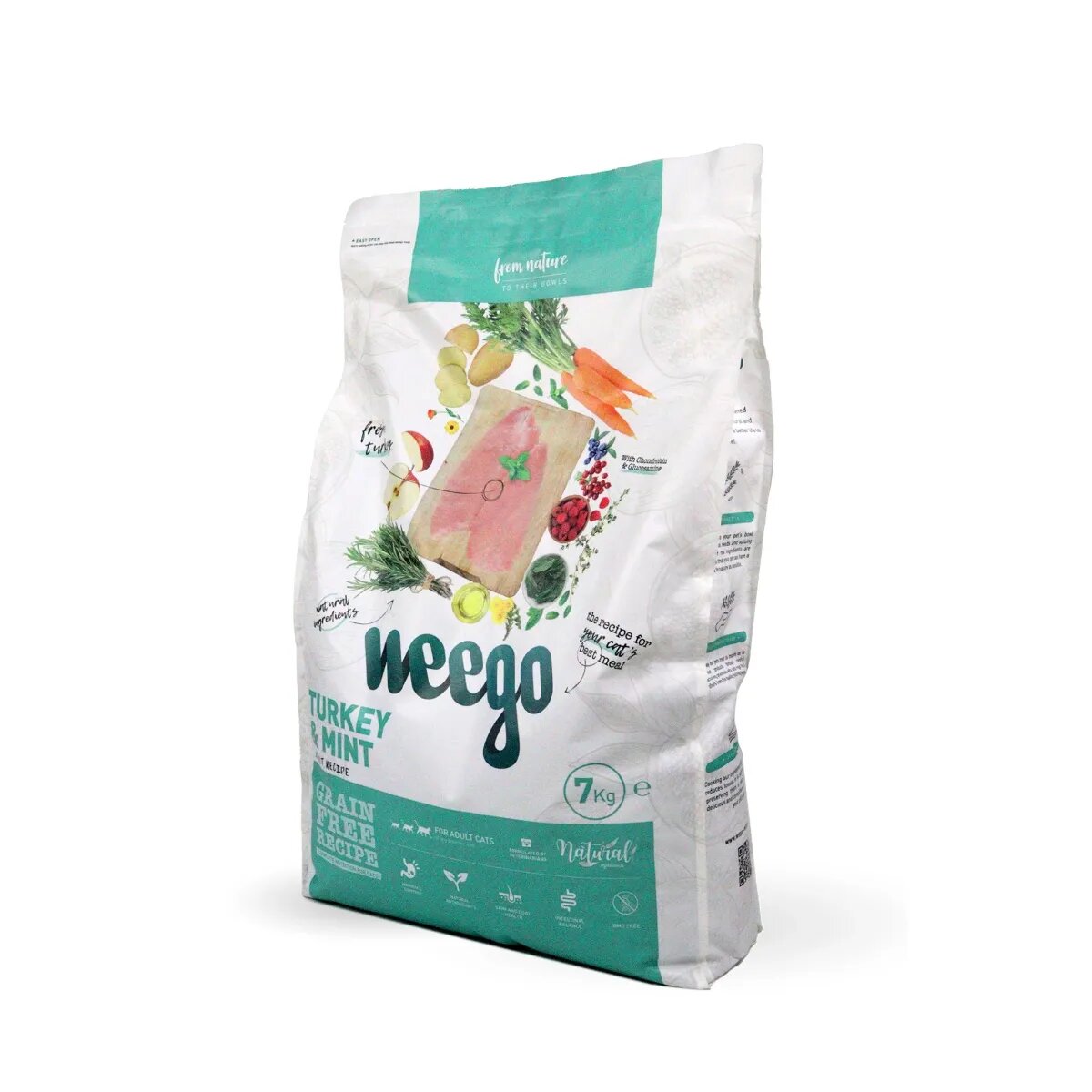 WEEGO Sterlised Senior & Light Recipe Curcan și Mentă hrană uscată fără cereale pisici sterilizate senior obezitate 7kg