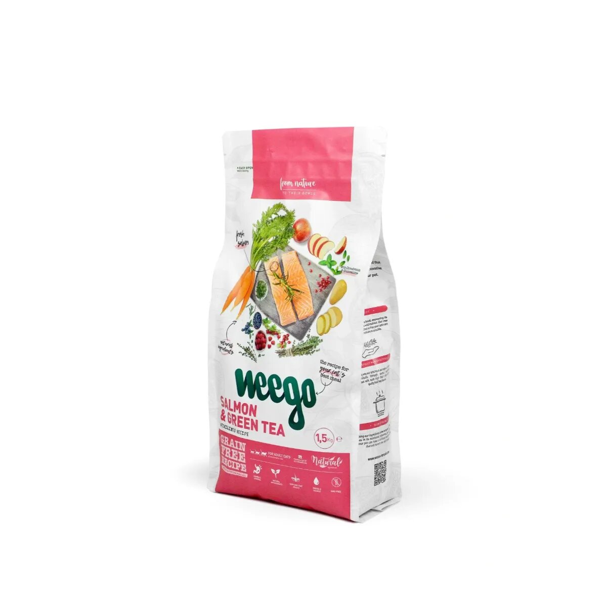 WEEGO Sterlised Somon și Ceai verde hrană uscată fără cereale pisici sterilizate 1.5kg