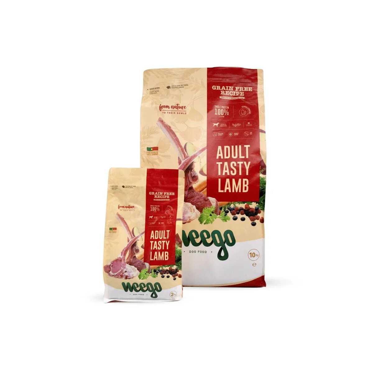 WEEGO Tasty Lamb XS-XL Miel hrană uscată monoproteică fără cereale câini 2kg