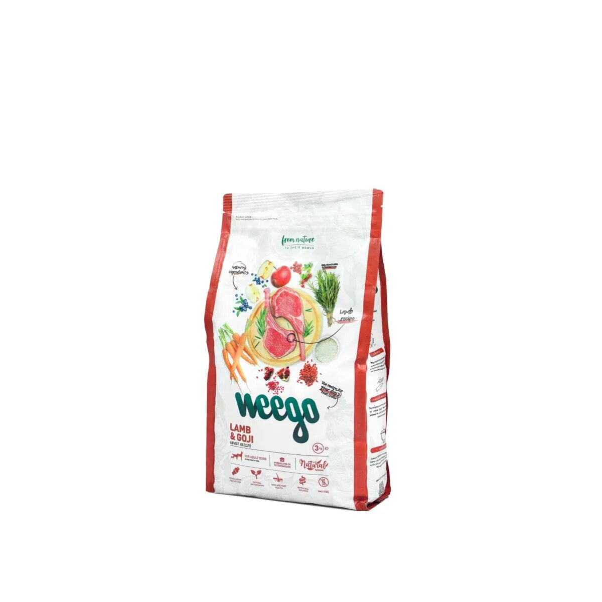WEEGO XS-XL Miel și Goji hrană uscată câini 3kg