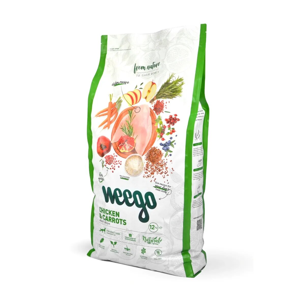 WEEGO XS-XL Pui și Morcov hrană uscată câini 12kg
