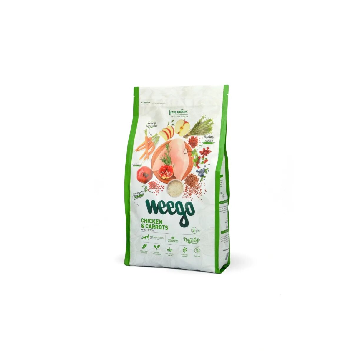WEEGO XS-XL Pui și Morcov hrană uscată câini 3kg