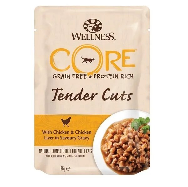 Wellness Core Cat Tender Cuts cu Pui si Ficat in Sos 85 g