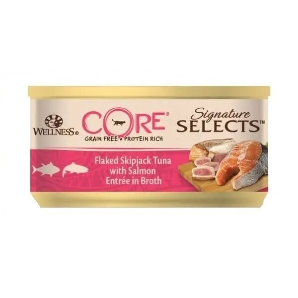 Wellness Core Hrana Umeda Signature Select cu Ton si Somon in Supa 79 g