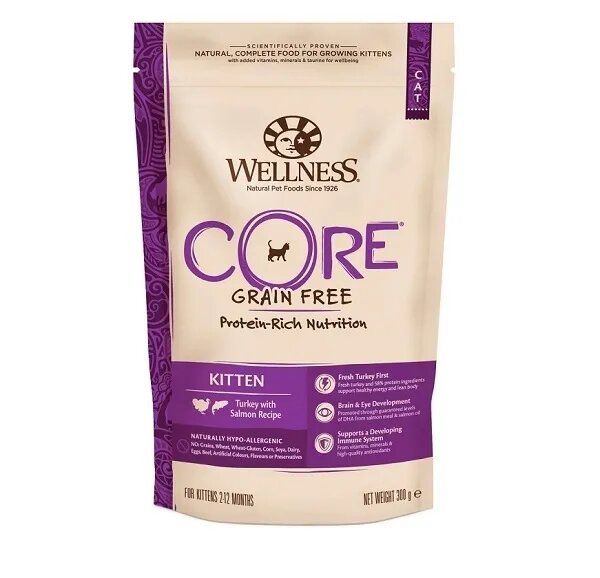 Wellness Core Hrana Uscata Kitten Dry Curcan si Somon 300 g