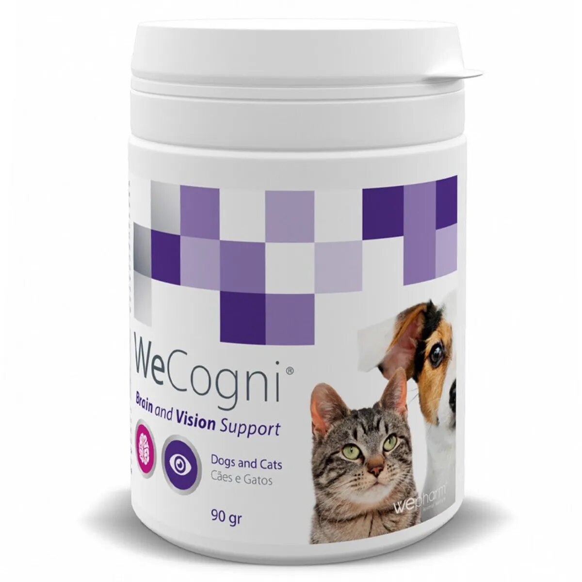 Wepharm WeCogni supliment sistem nervos & calmante oftalmic câini senior pudră WeCogni XS-XL supliment sistem nervos & calmante oftalmic câini și pisici senior flacon 90g pudră