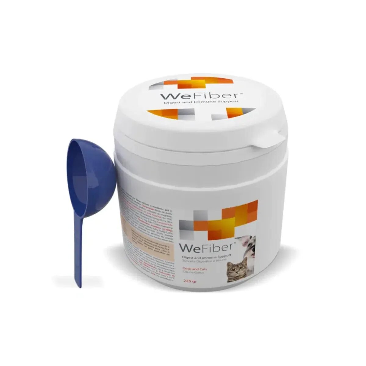 Wepharm WeFiber supliment sistem digestiv câini pudră WeFiber XS-XL supliment sistem digestiv câini flacon 225g pudră