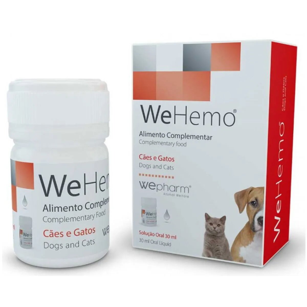 Wepharm WeHemo supliment sistem cardio-vascular câini suspensie orală WeHemo XS-XL supliment sistem cardio-vascular câini și pisici seringă gradată 30ml suspensie orală