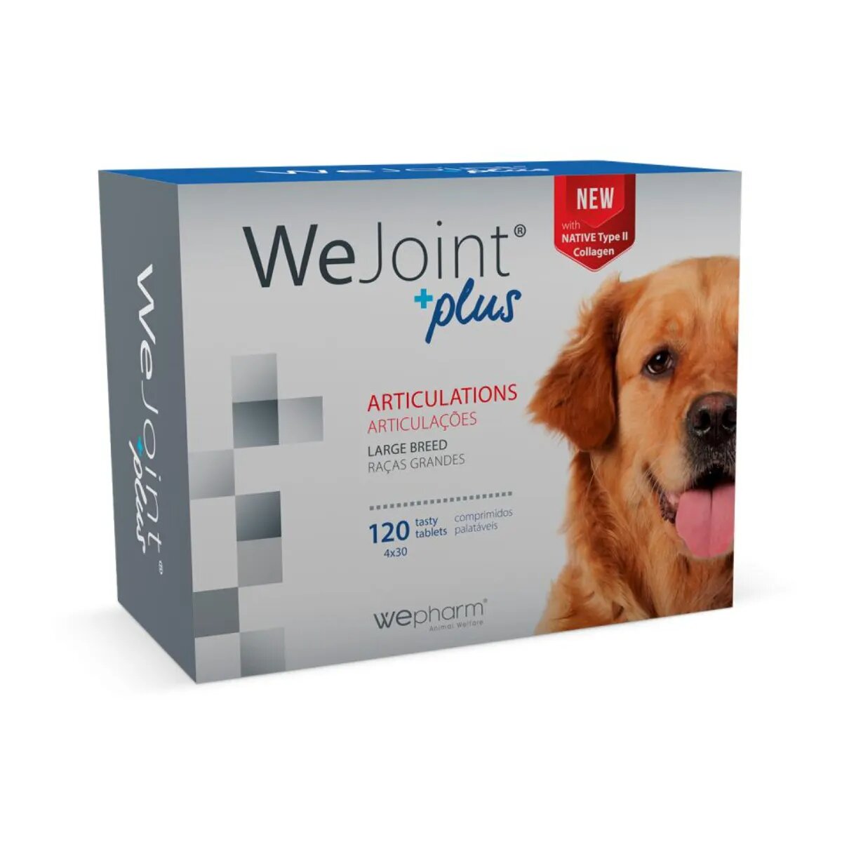 Wepharm WeJoint Plus Large Breeds supliment sistem articular câini comprimate WeJoint Plus Large Breeds L-XL supliment sistem articular câini flacon 120 comprimate