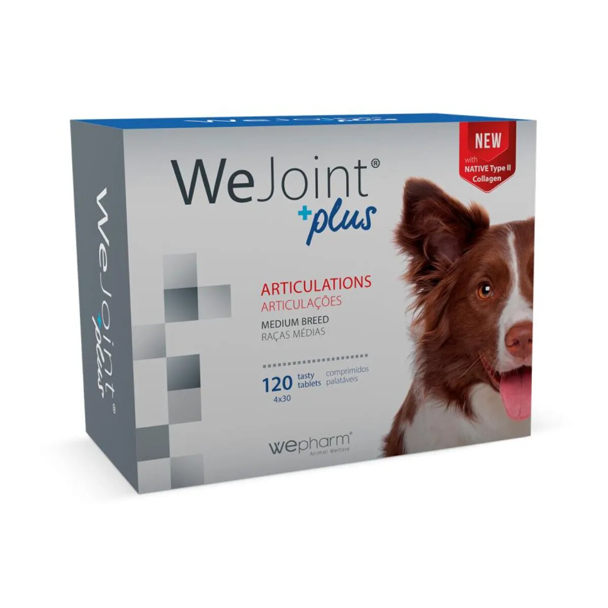 Wepharm WeJoint Plus Medium Breeds supliment sistem articular câini comprimate WeJoint Plus Medium Breeds M supliment sistem articular câini flacon 120 comprimate