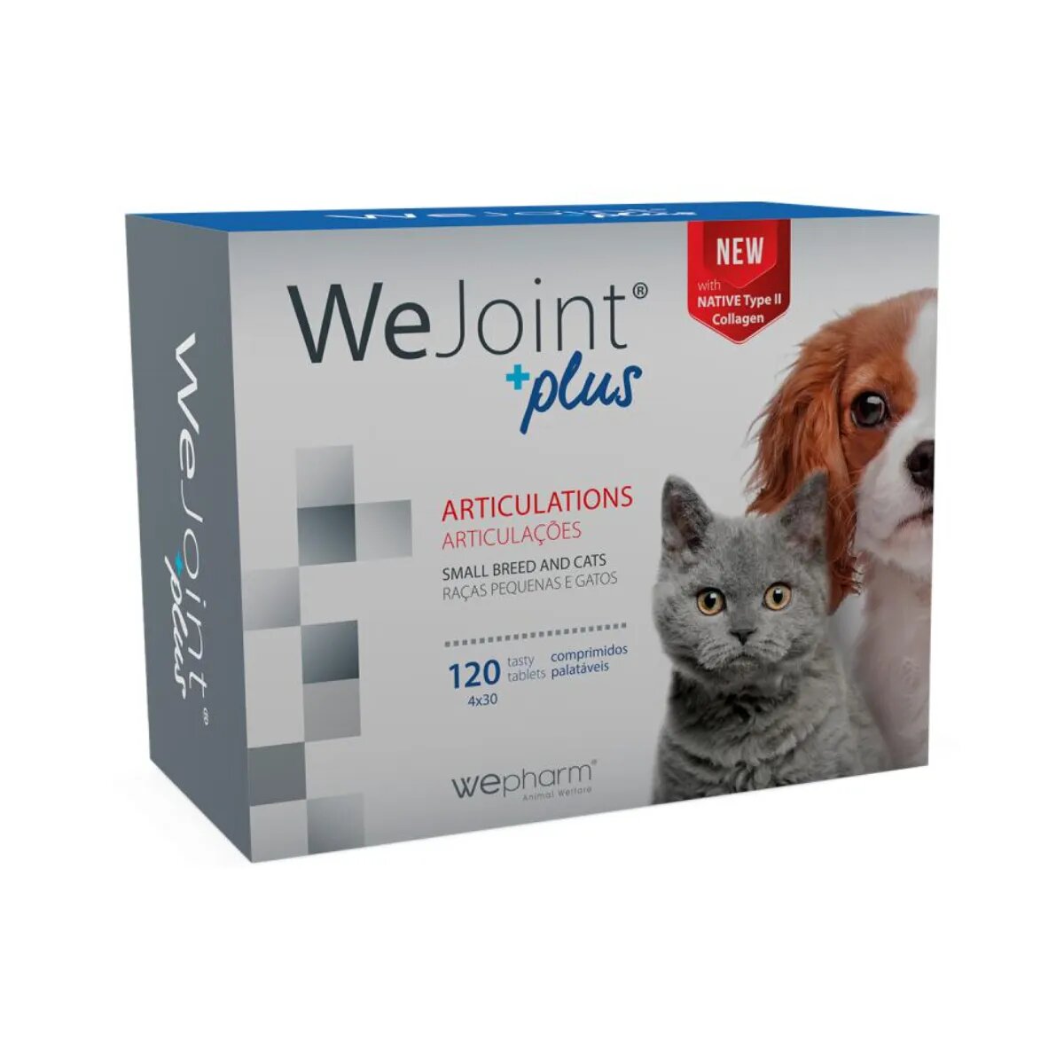 Wepharm WeJoint Plus Small Breeds & Cats supliment sistem articular câini comprimate WeJoint Plus Small Breeds & Cats XS-S supliment sistem articular câini și pisici flacon 120 comprimate