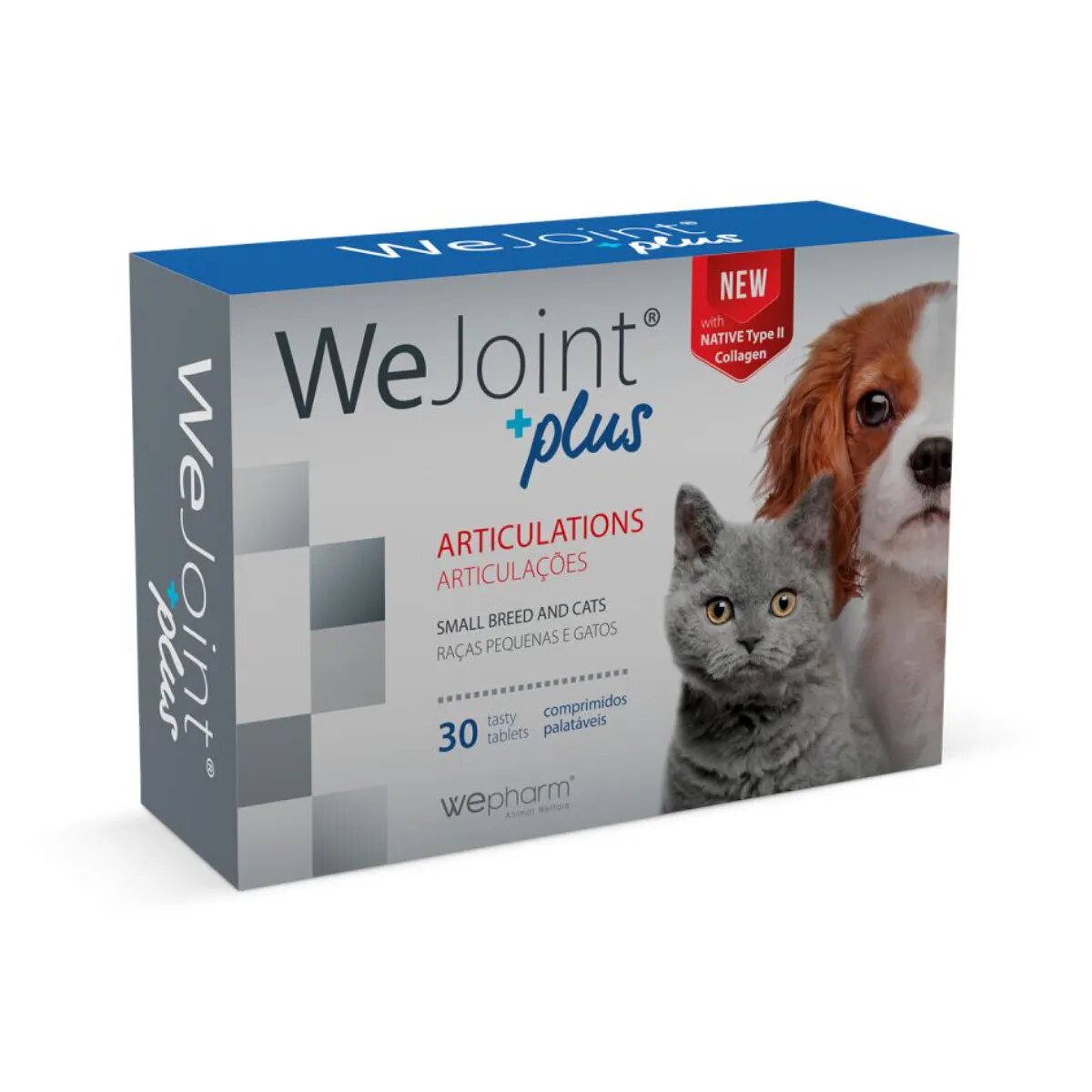 Wepharm WeJoint Plus Small Breeds & Cats supliment sistem articular câini comprimate WeJoint Plus Small Breeds & Cats XS-S supliment sistem articular câini și pisici flacon 30 comprimate