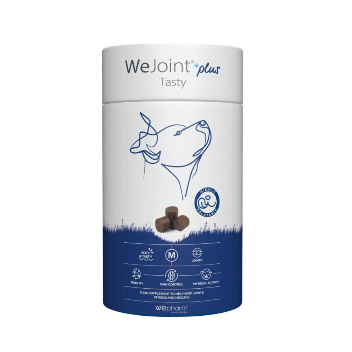 Wepharm WeJoint Plus Tasty Medium Breeds supliment sistem articular câini comprimate masticabile WeJoint Plus Tasty Medium Breeds M supliment sistem articular câini flacon 30 comprimate masticabile