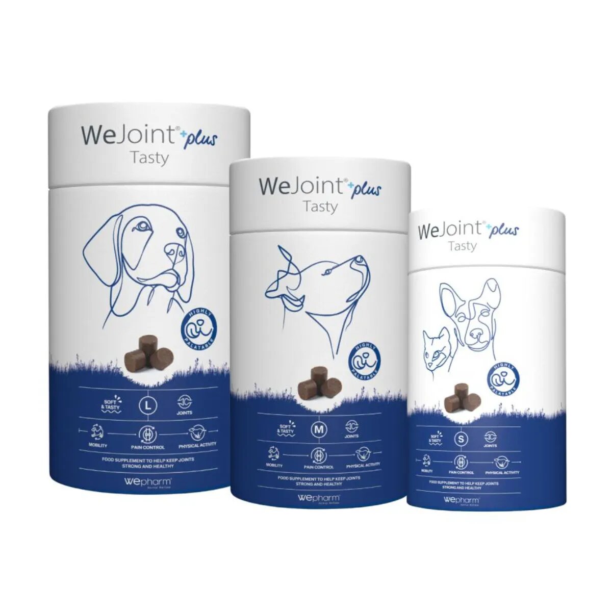 Wepharm WeJoint Plus Tasty Small Breeds & Cats supliment sistem articular câini comprimate masticabile WeJoint Plus Tasty Small Breeds & Cats XS-S supliment sistem articular câini și pisici flacon 30 comprimate masticabile