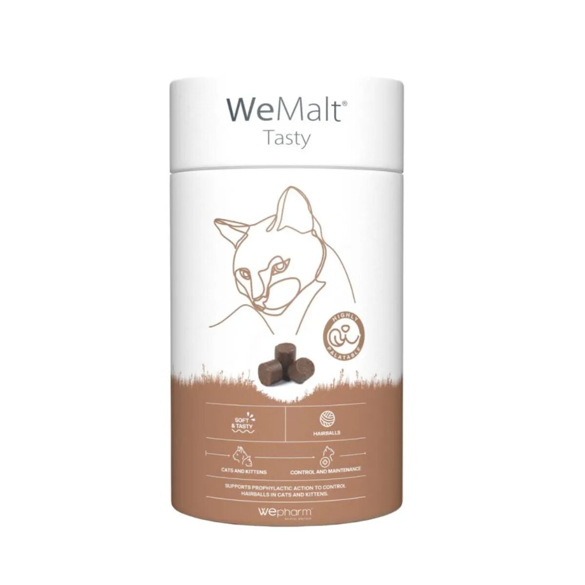 Wepharm WeMalt Tasty supliment sistem digestiv limitarea ghemurilor de blană pisici comprimate masticabile WeMalt Tasty supliment sistem digestiv limitarea ghemurilor de blană pisici flacon 30 comprimate masticabile