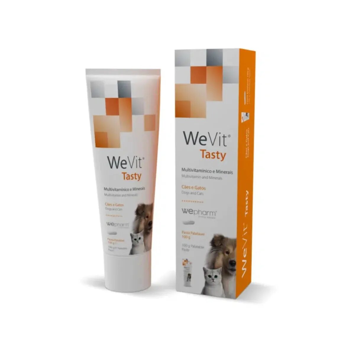 Wepharm WeVit Tasty supliment multivitamine câini pastă orală WeVit Tasty XS-XL supliment multivitamine câini și pisici flacon 100g pastă orală