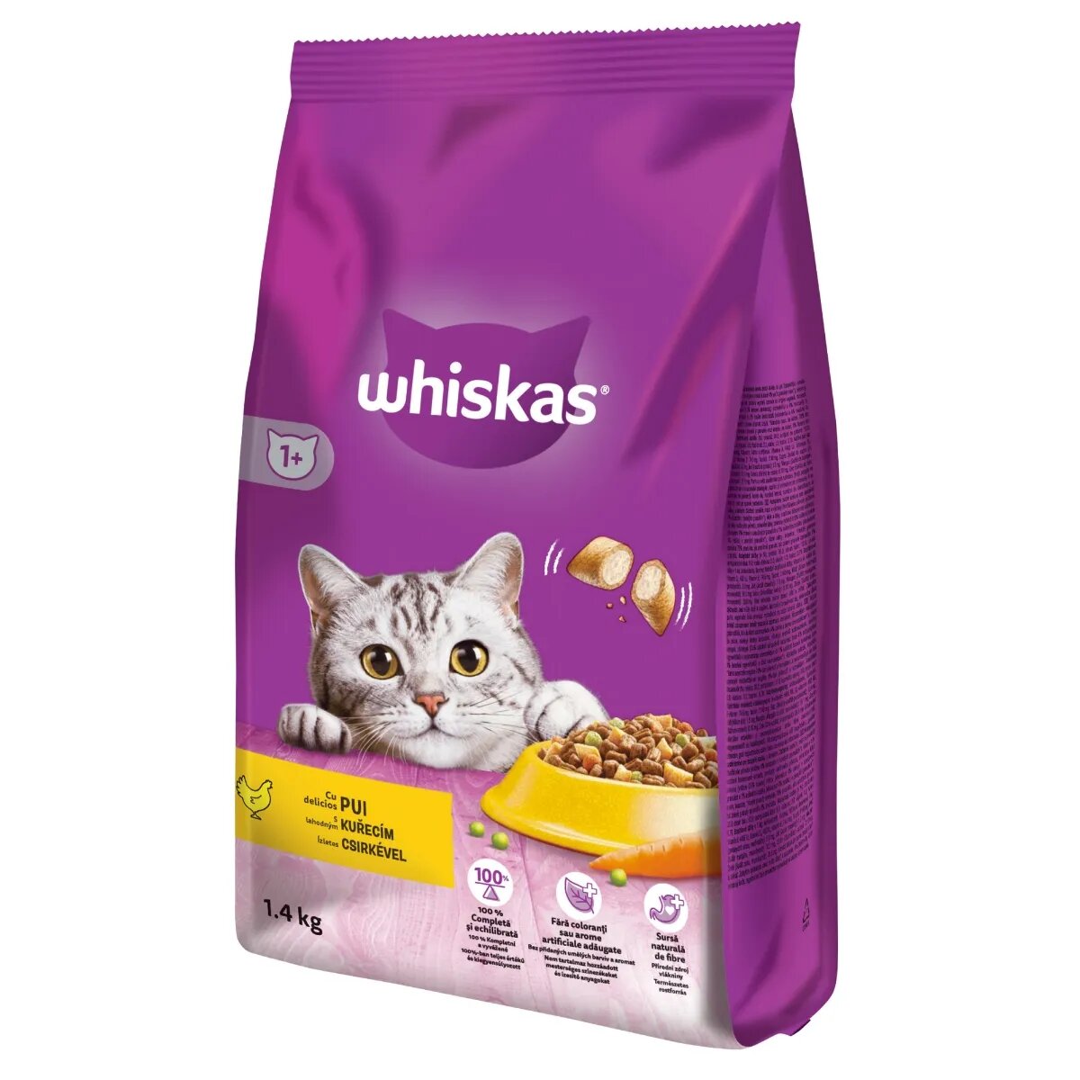 WHISKAS Adult Pui hrană uscată pisici 1.4kg