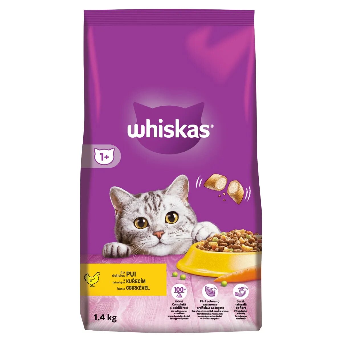 WHISKAS Adult Pui hrană uscată pisici 1.4kg