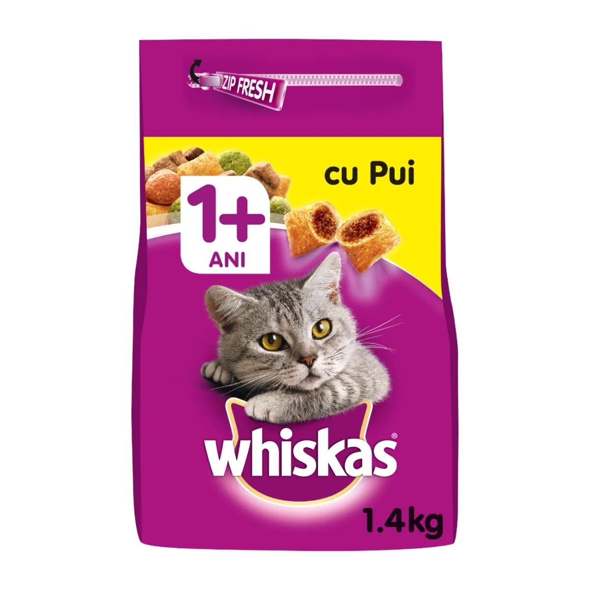 WHISKAS Adult Pui hrană uscată pisici 1.4kg