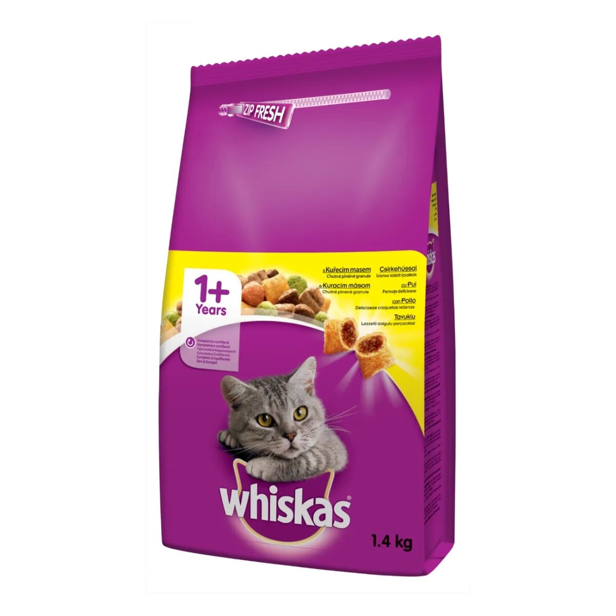 WHISKAS Adult Pui hrană uscată pisici 1.4kg