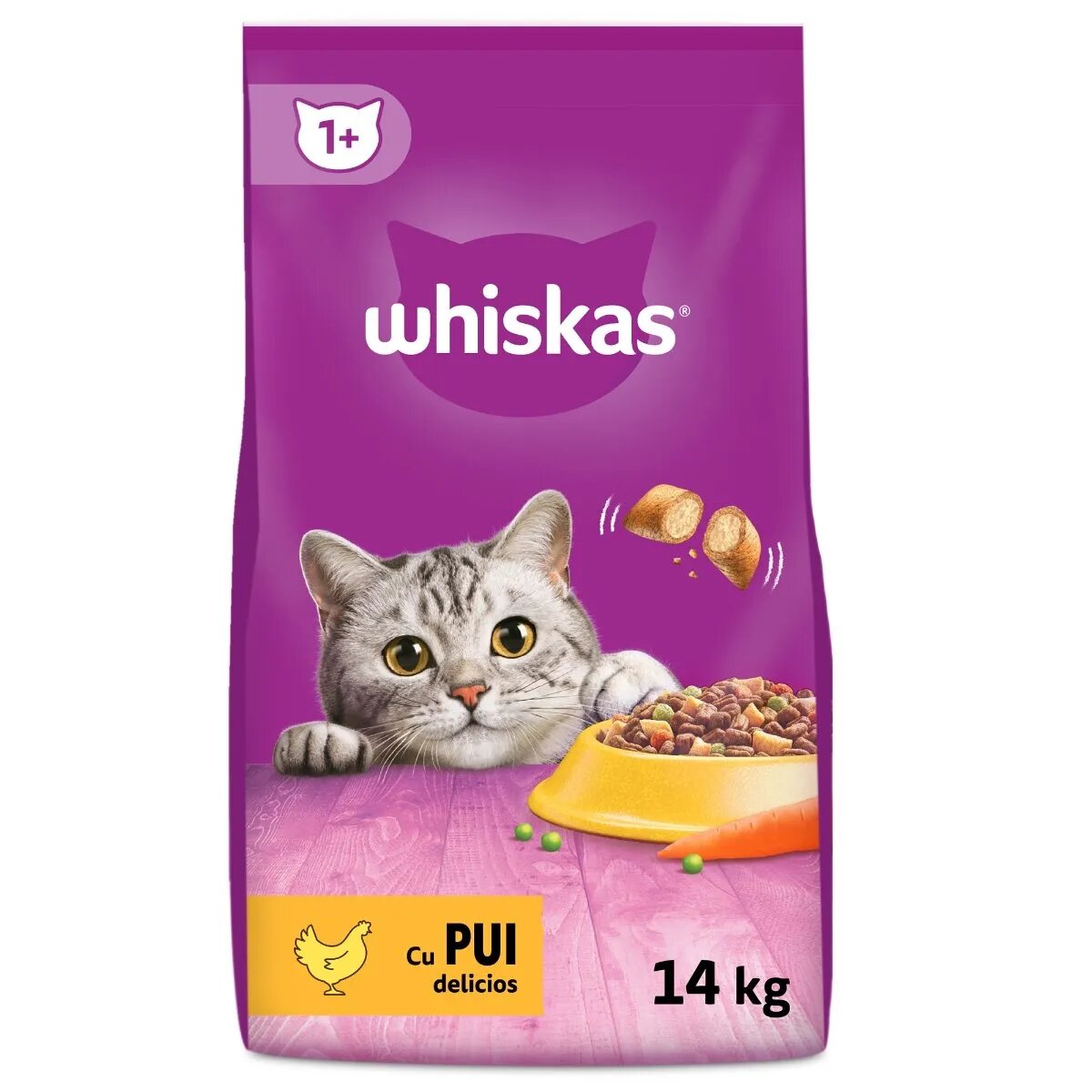 WHISKAS Adult Pui hrană uscată pisici 14kg