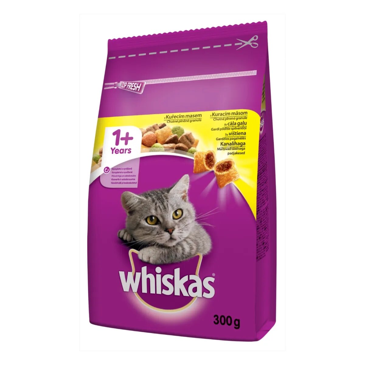 WHISKAS Adult Pui hrană uscată pisici 300g