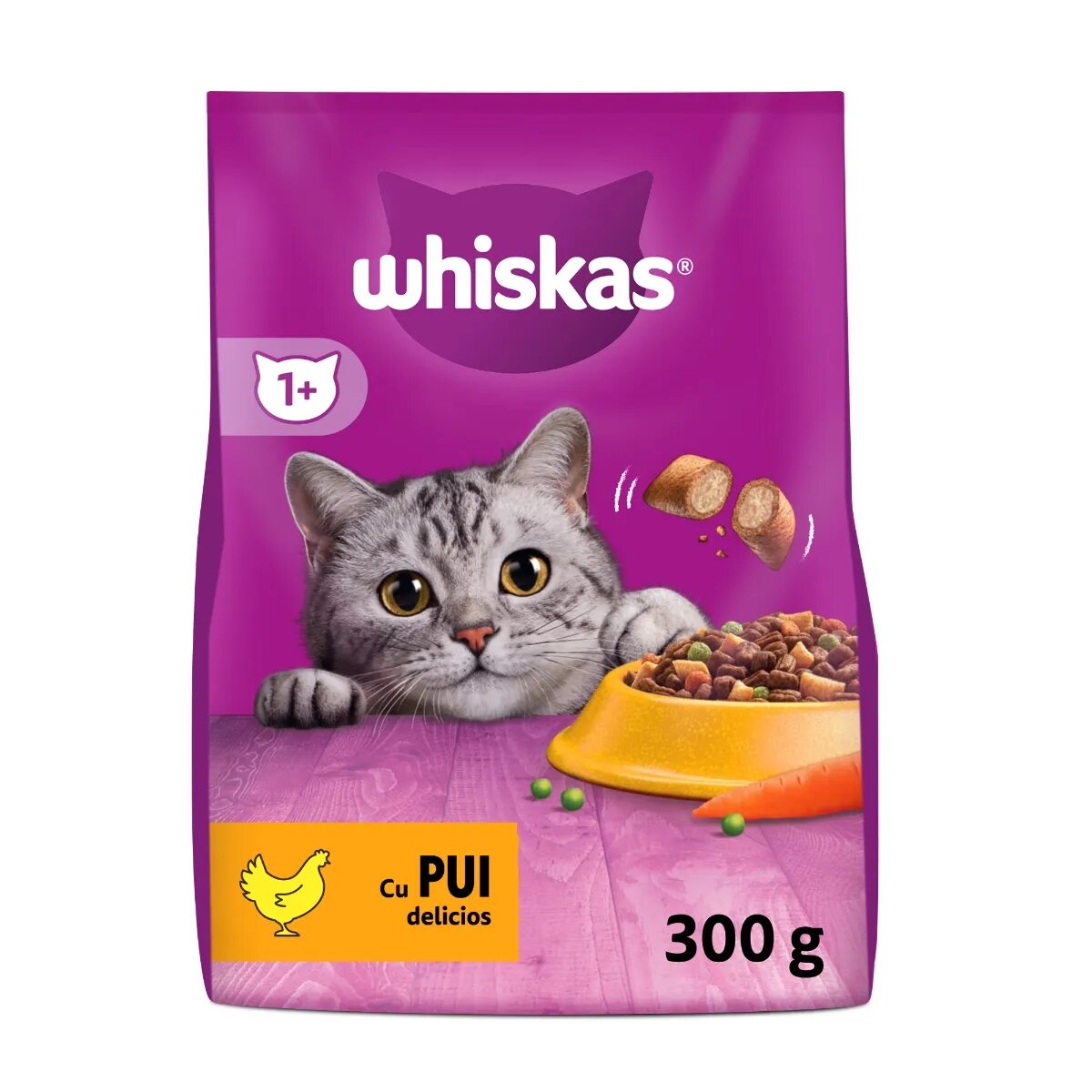 WHISKAS Adult Pui hrană uscată pisici 300g