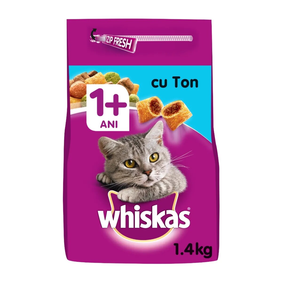 WHISKAS Adult Ton hrană uscată pisici 1.4kg