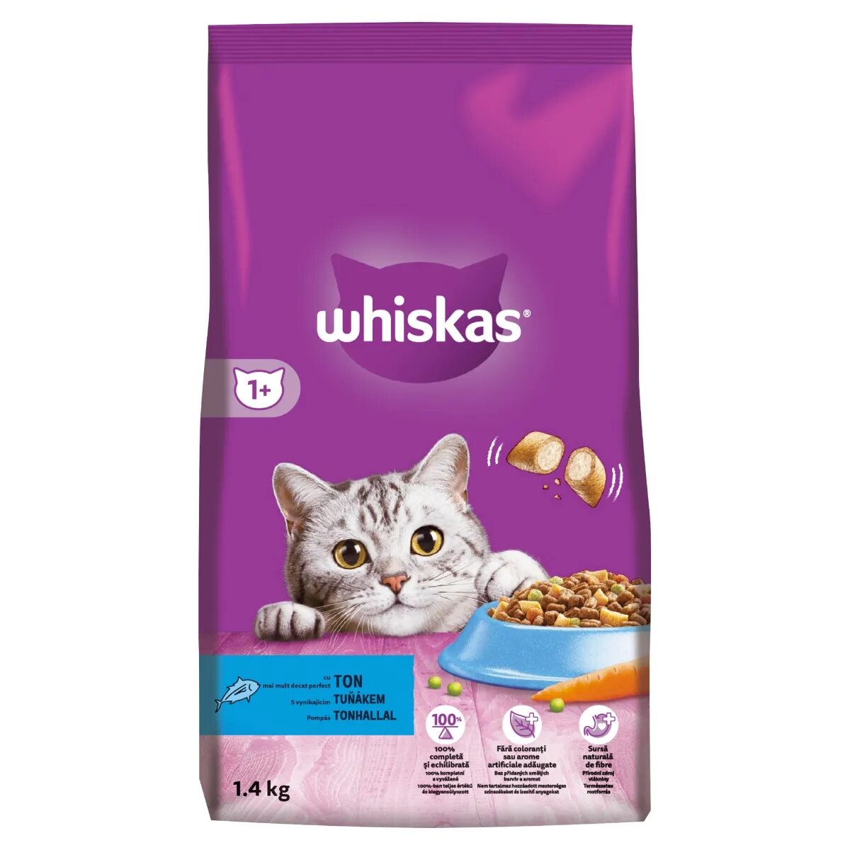 WHISKAS Adult Ton hrană uscată pisici 1.4kg