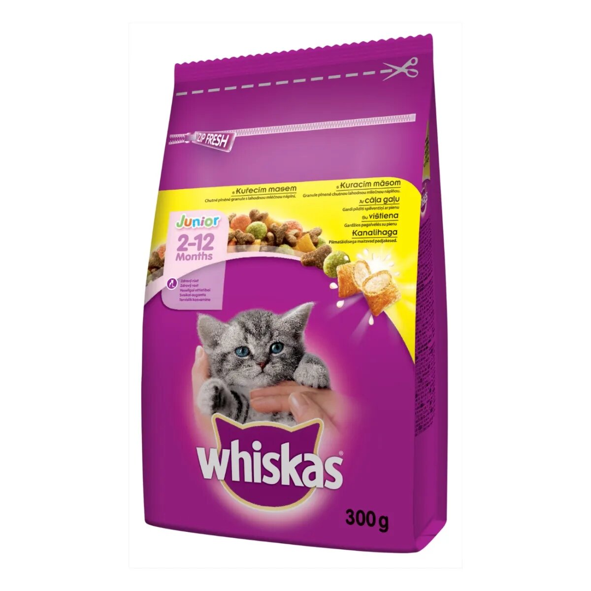 WHISKAS Junior Pui hrană uscată pisici junior 300g