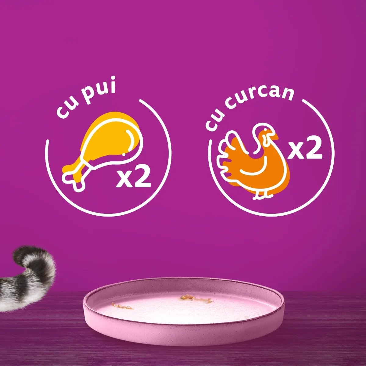 WHISKAS Pure Delight Junior Selectii Pasăre Pui și Curcan plic hrană umedă pisici junior (în aspic) multipack 85g x 4