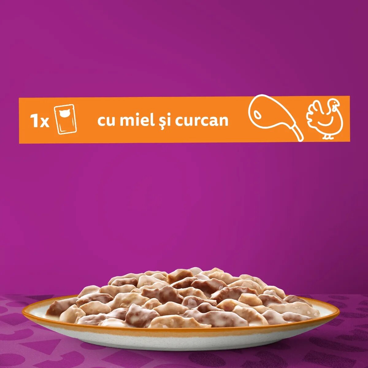 WHISKAS Tasty Mix Creamy Creations Miel și Curcan plic hrană umedă pisici (în sos) 85g
