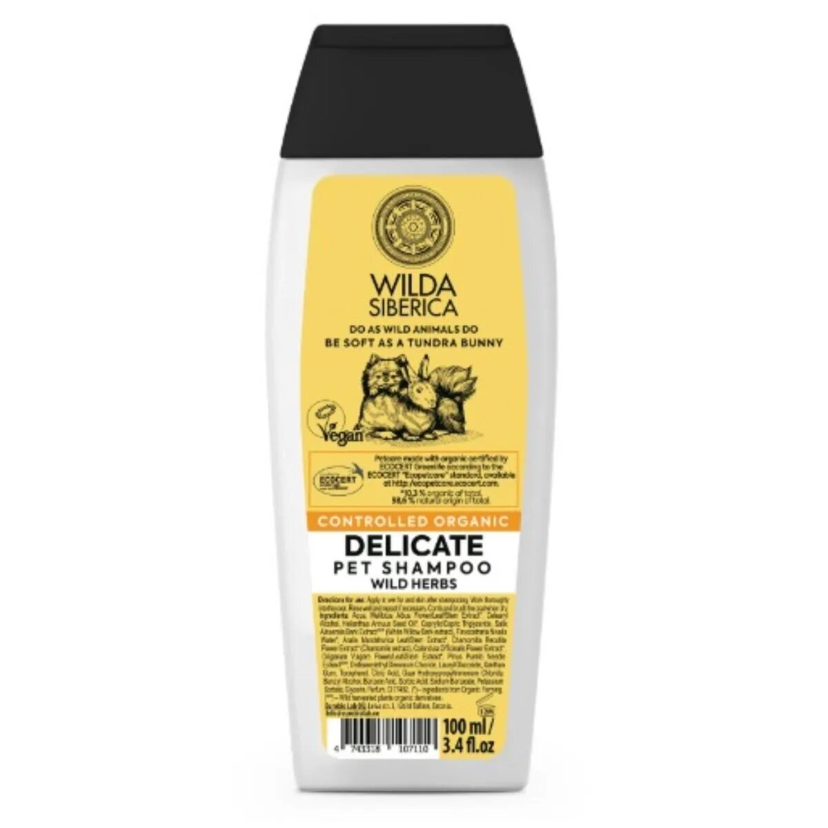 WILDA Delicate șampon câini și pisici piele sensibilă flacon SIBERICA Delicate șampon câini și pisici piele sensibilă flacon 100ml