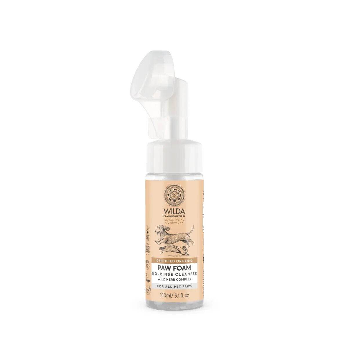 WILDA Paw Foam îngrijire pentru lăbuțe spumă câini și pisici flacon cu aplicator 160ml