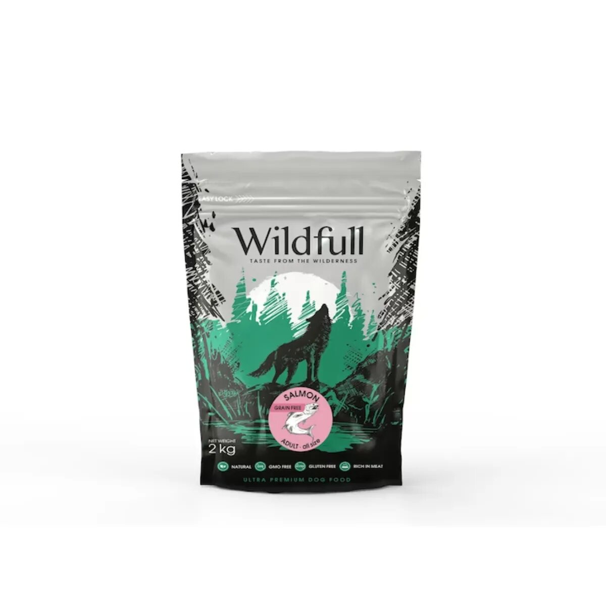 WILDFULL Adult All Size XS-XL Somon hrană uscată fără cereale câini 2kg