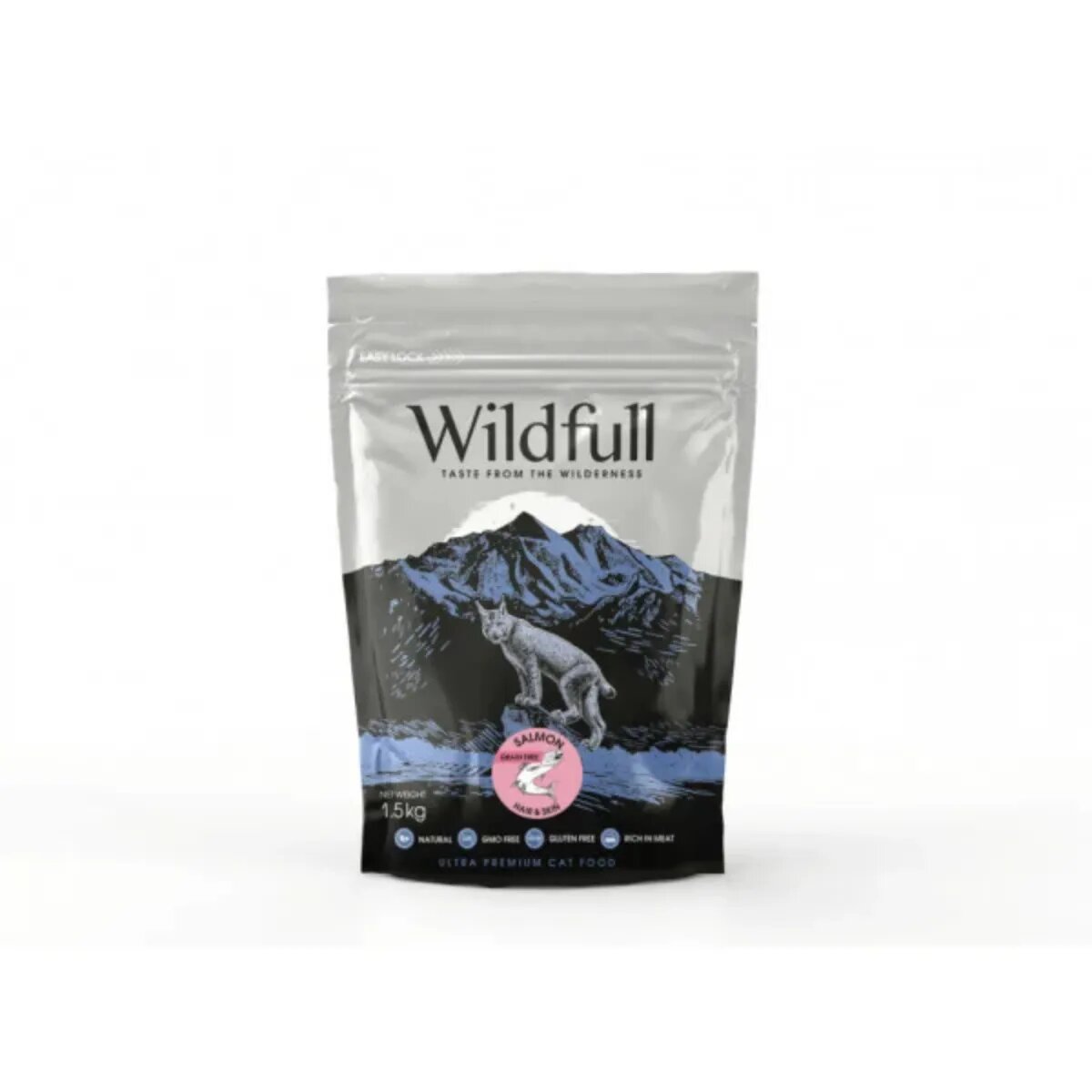 WILDFULL Hair&Skin Somon hrană uscată fără cereale pisici piele & blană 1.5kg