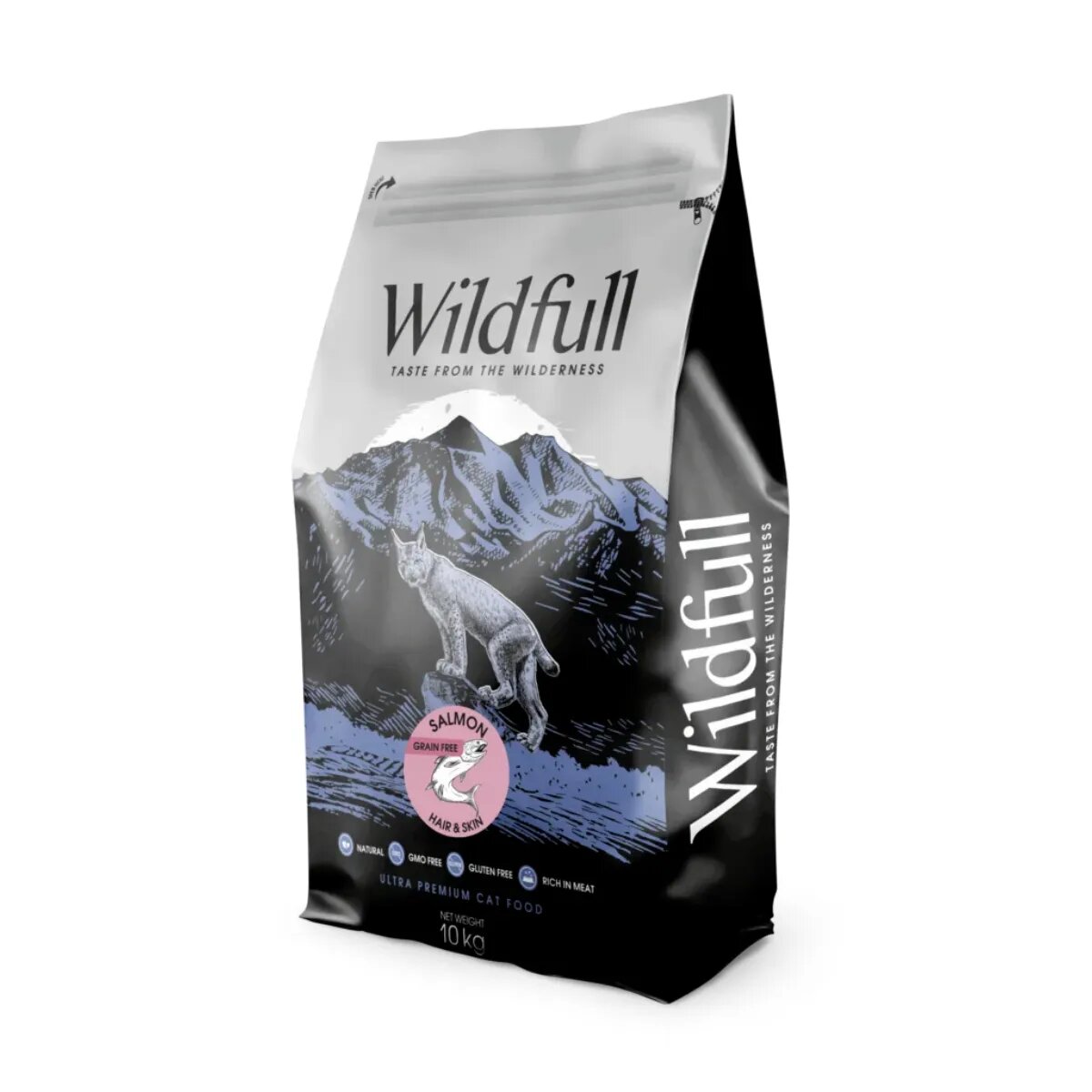 WILDFULL Hair&Skin Somon hrană uscată fără cereale pisici piele & blană 10kg