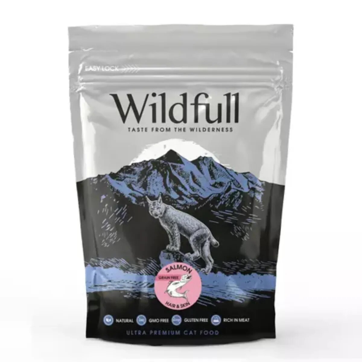 WILDFULL Hair&Skin Somon hrană uscată fără cereale pisici piele & blană 400g