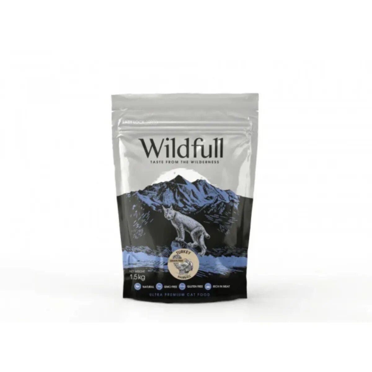 WILDFULL Hairball Curcan hrană uscată fără cereale pisici limitarea ghemurilor de blană 1.5kg
