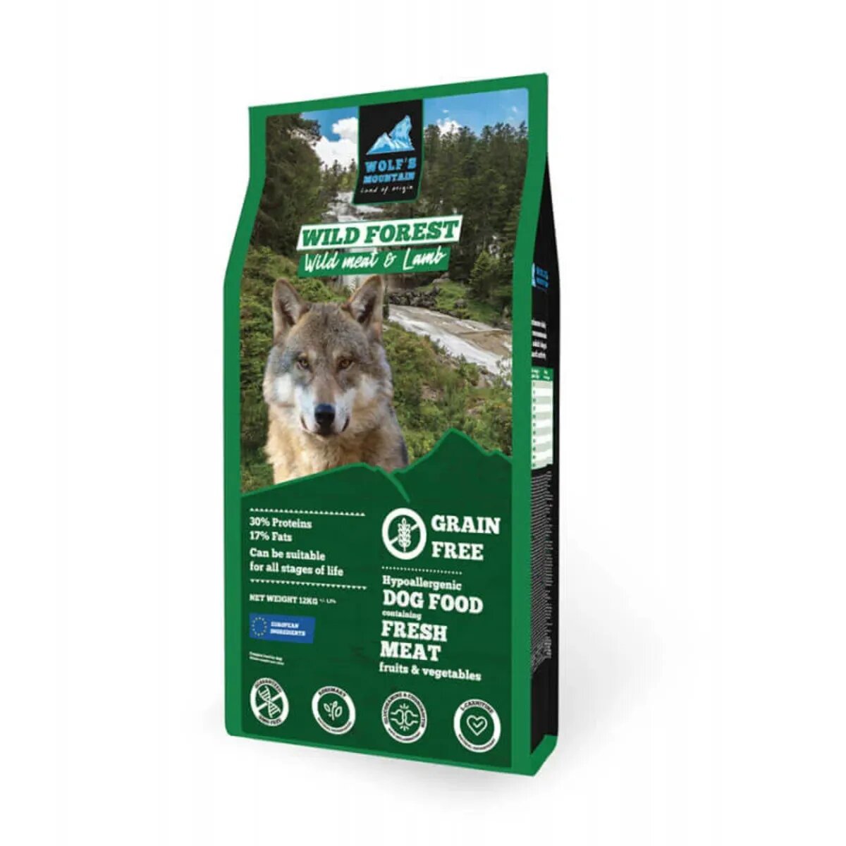 WOLF'S MOUNTAIN Wild Forest XS-XL Vânat și Miel hrană uscată fără cereale câini 2kg