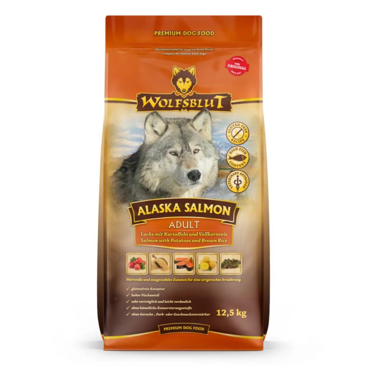 WOLFSBLUT Alaska Salmon XS-XL Somon hrană uscată fără cereale câini 12.5kg