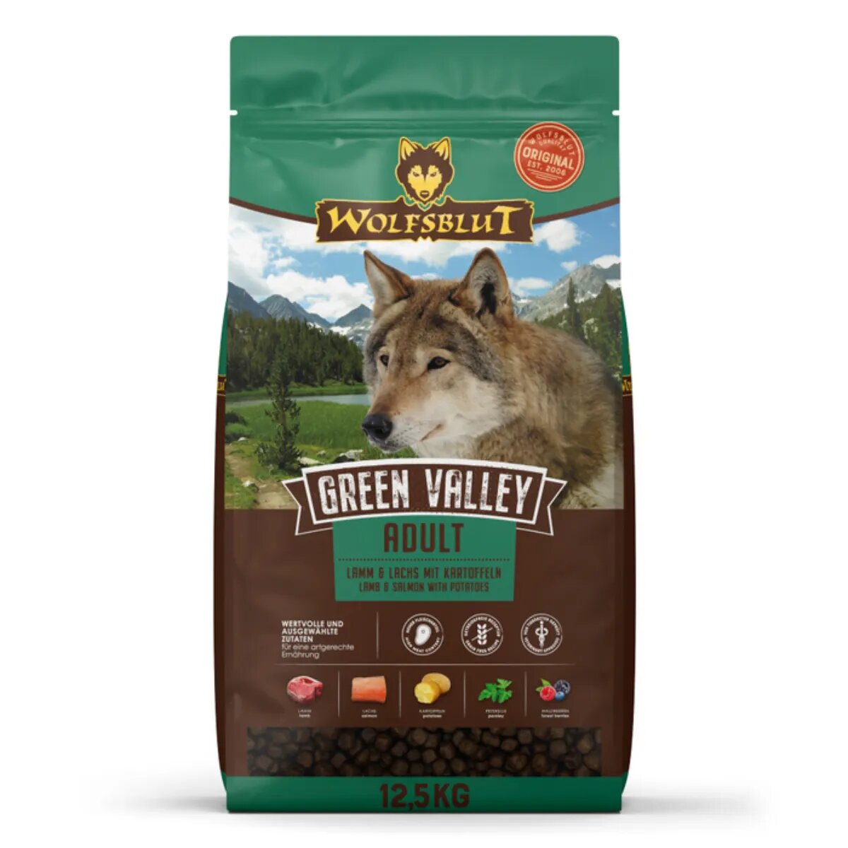 WOLFSBLUT Green Valley XS-XL Miel hrană uscată fără cereale câini 12.5kg