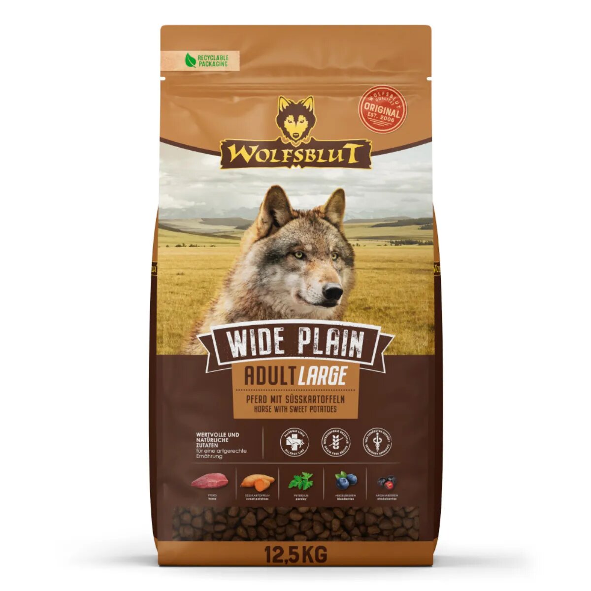 WOLFSBLUT Wide Plain Large Breed L-XL Cal hrană uscată fără cereale câini 12.5kg