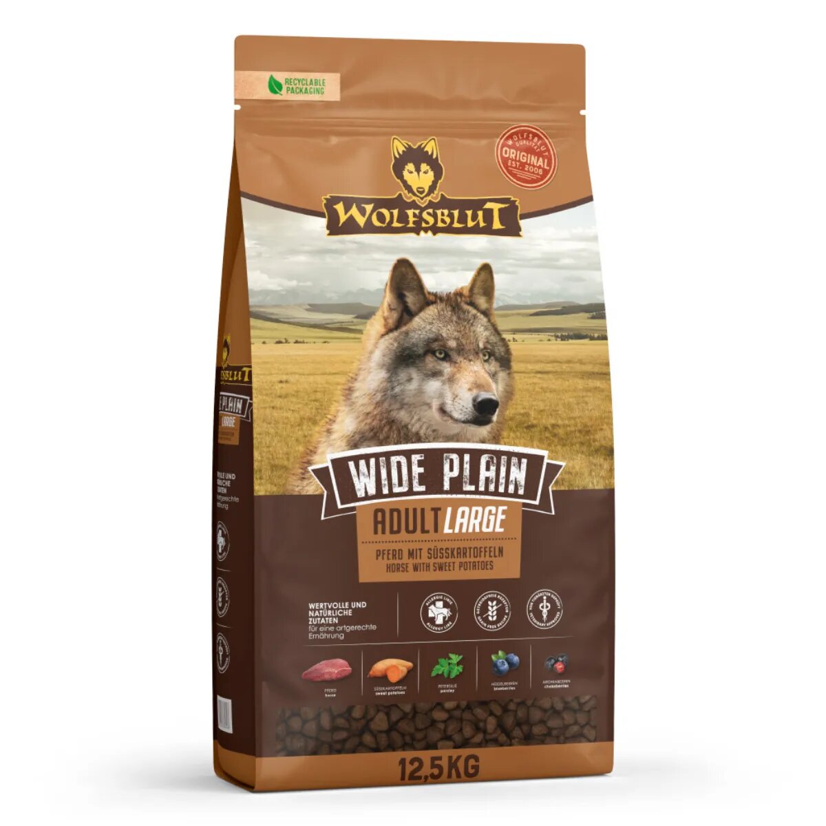 WOLFSBLUT Wide Plain Large Breed L-XL Cal hrană uscată fără cereale câini 12.5kg